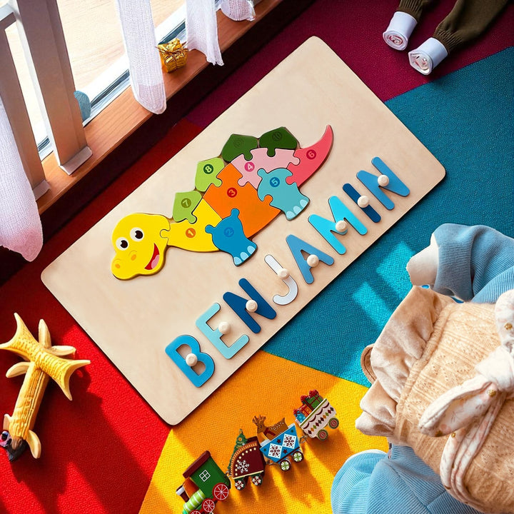 Animal Name Puzzle – Personalized Wooden Toddler Learning Toy