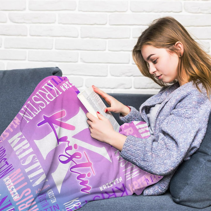 Personalized name gradient blanket