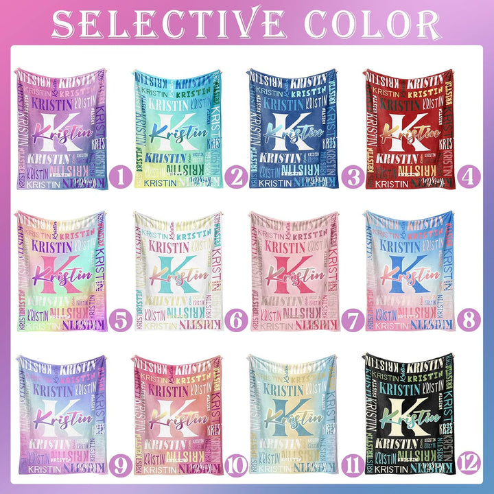 Personalized name gradient blanket