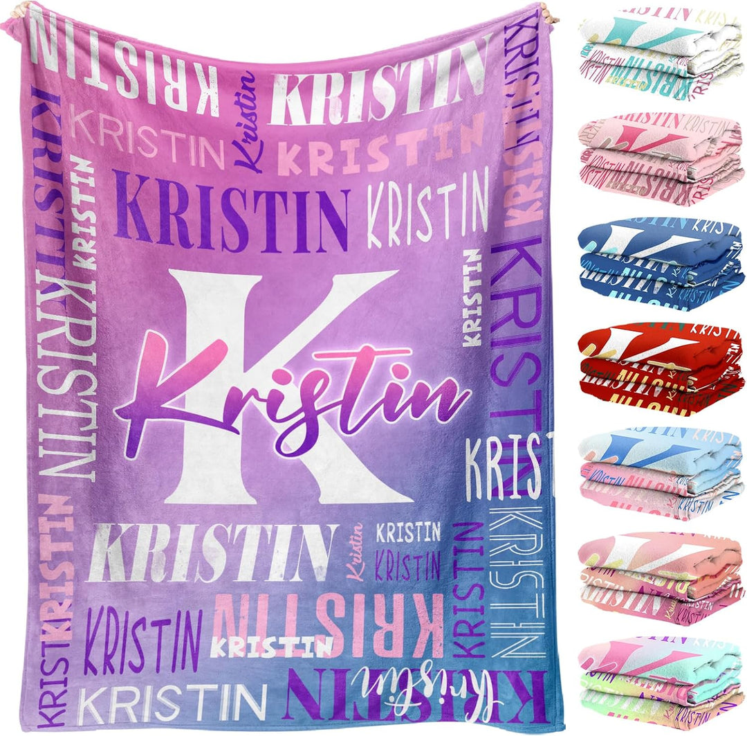 Personalized name gradient blanket
