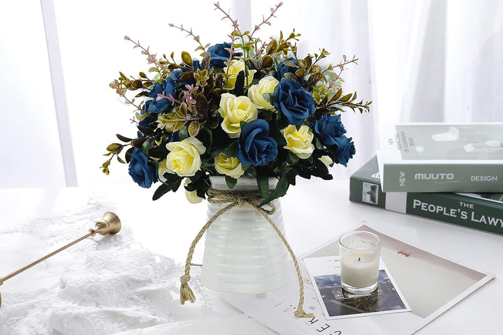 Personalized artificial flowers with name and vase