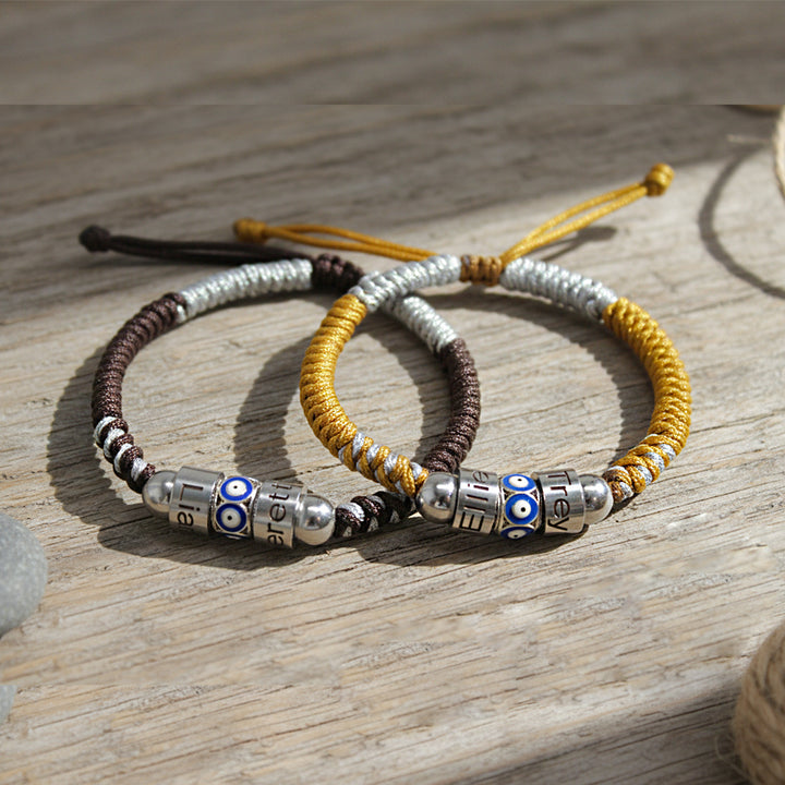 Guardian Eyes Couple & Family Name Bracelet – Personalized Protection Jewelry