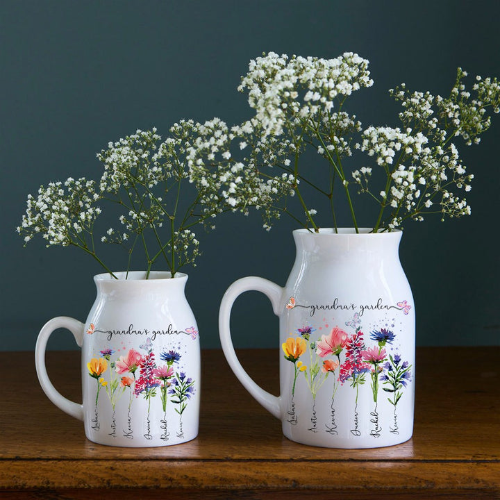 Family Personalized Custom Home Decor Flower Vase For Mom, Grandma