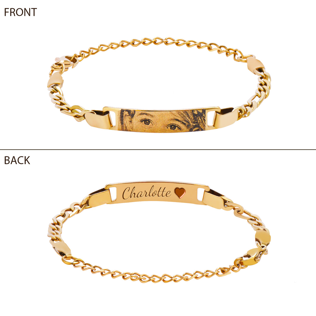 Personalized Baby Name and Eye image Bracelet- Custom Gift for Boys & Girls