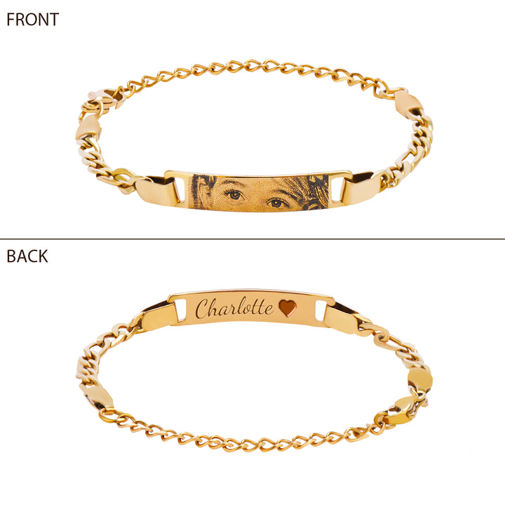 Personalized Baby Name and Eye image Bracelet- Custom Gift for Boys & Girls