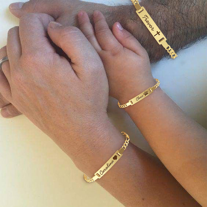 Personalized Baby & Parent Name Bracelet Family Set – Matching Family Jewelry