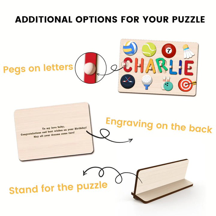 Personalized Wooden Baby Name Puzzle – Montessori Learning Toy