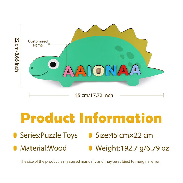 Personalized Baby Name Puzzle Toy – Custom Wooden Name Learning Toy