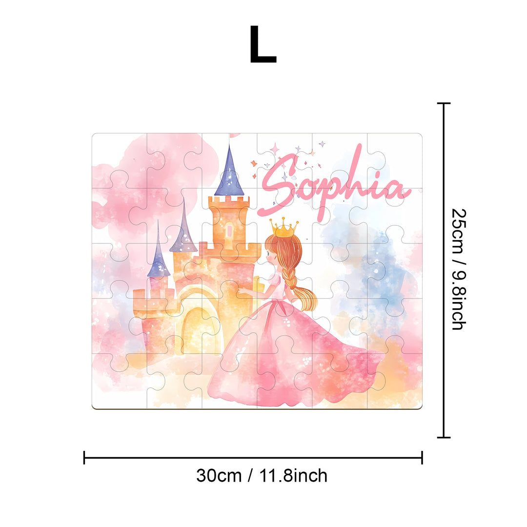 Personalized Fairy Tale Princess Name Puzzle – Custom Wooden Puzzle for Girls