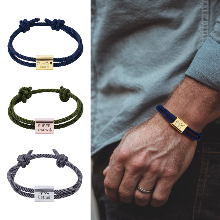 Personalized Family Metal Milanese Cord Bracelet