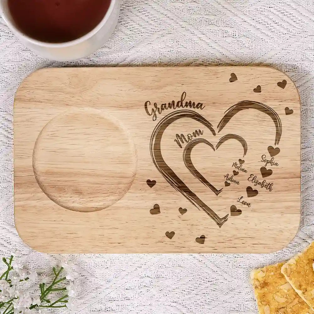 Personalized Combo Marble Mug & Serving Board - Mom Grandma Sweethearts