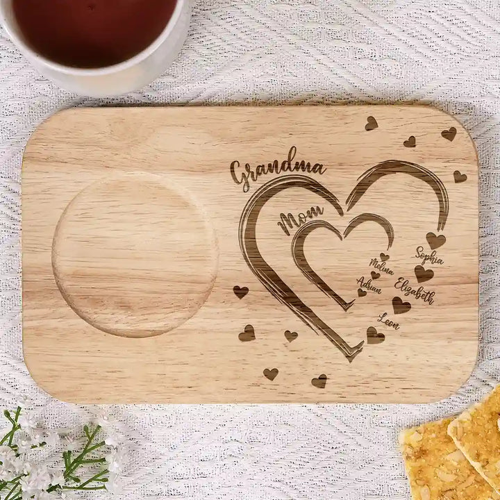 Personalized Combo Marble Mug & Serving Board - Mom Grandma Sweethearts
