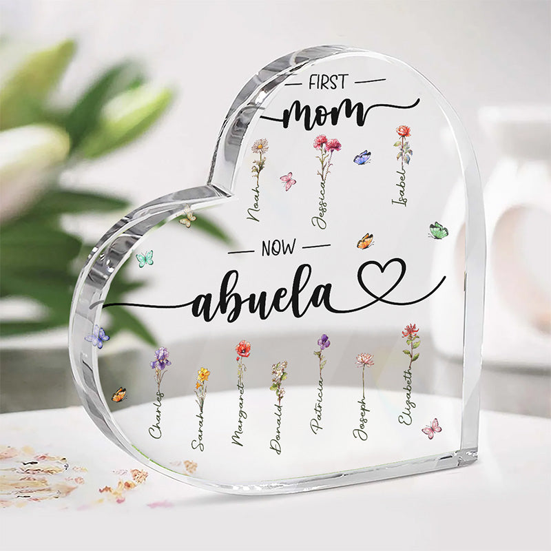 Family Personalized Custom Heart Shaped Acrylic Plaque