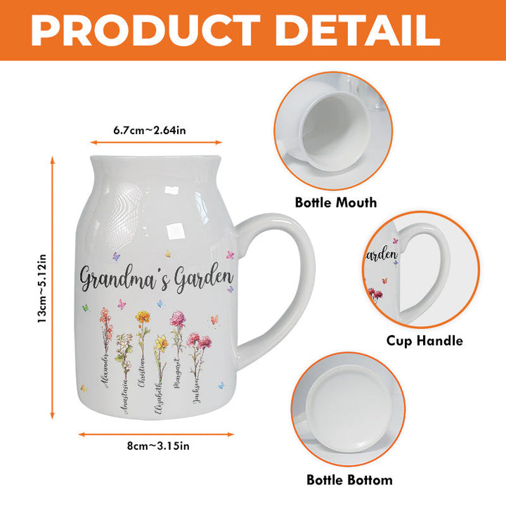 Family Personalized Custom Home Decor Flower Vase For Mom, Grandma