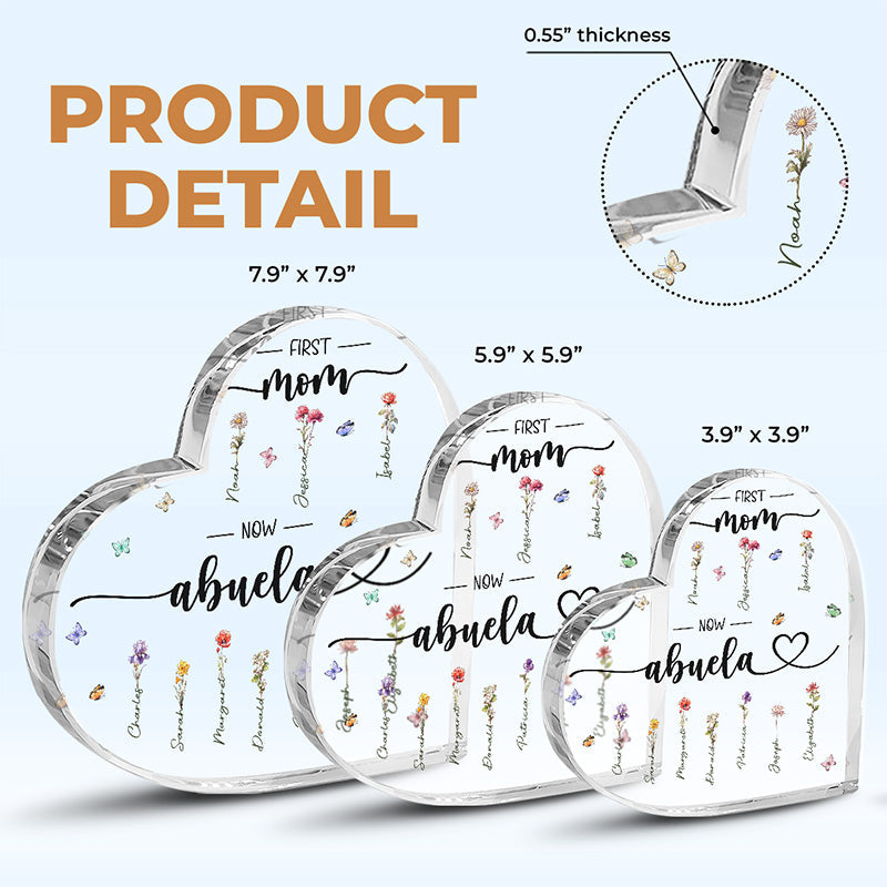 Family Personalized Custom Heart Shaped Acrylic Plaque