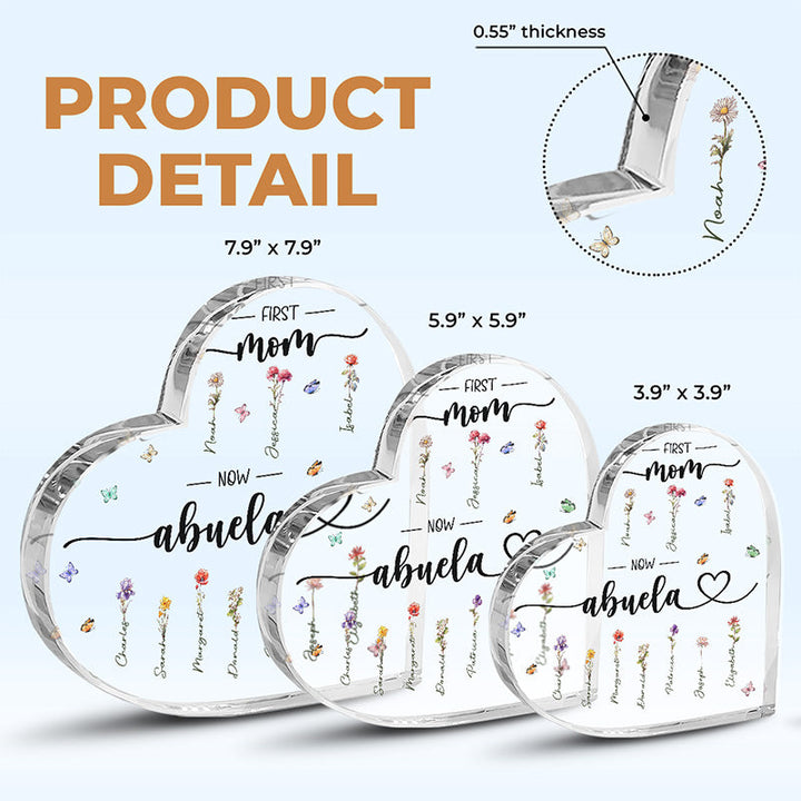 Family Personalized Custom Heart Shaped Acrylic Plaque