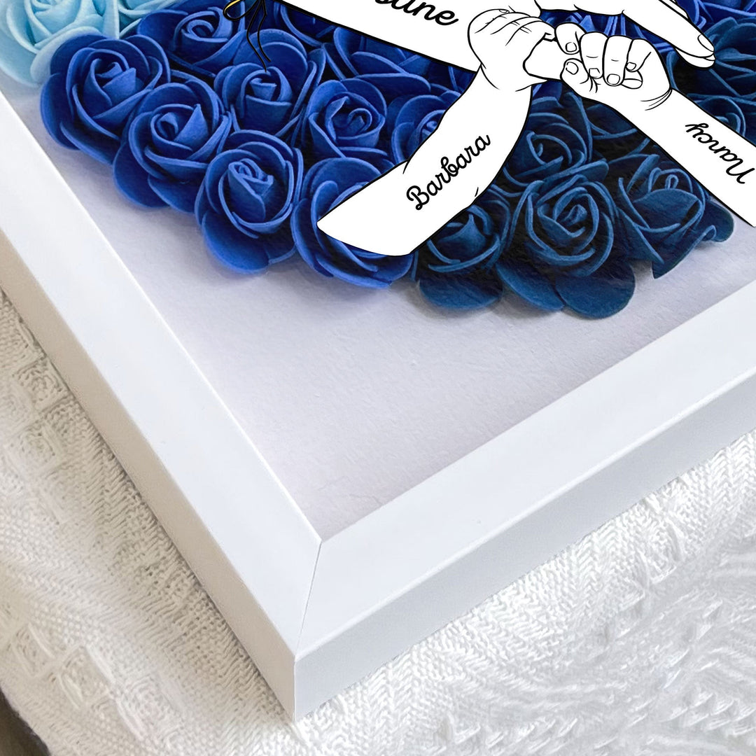 Personalized Flower Shadow Box - We Love You Mommy Hand Holding