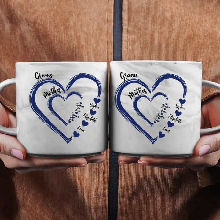 Personalized Marble Mug - Mom Grandma Sweethearts