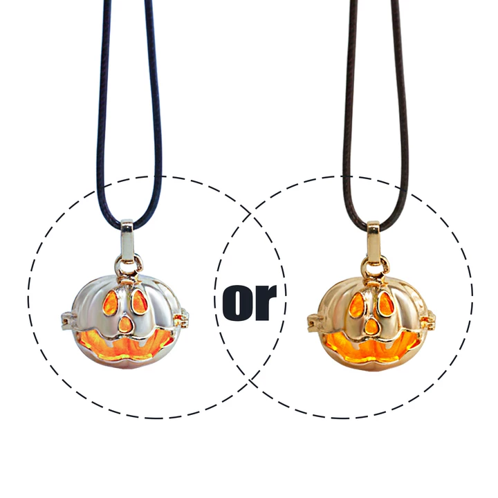 Halloween Glowing Pumpkin Pendant Necklace – Festive Luminous Jewelry Gift