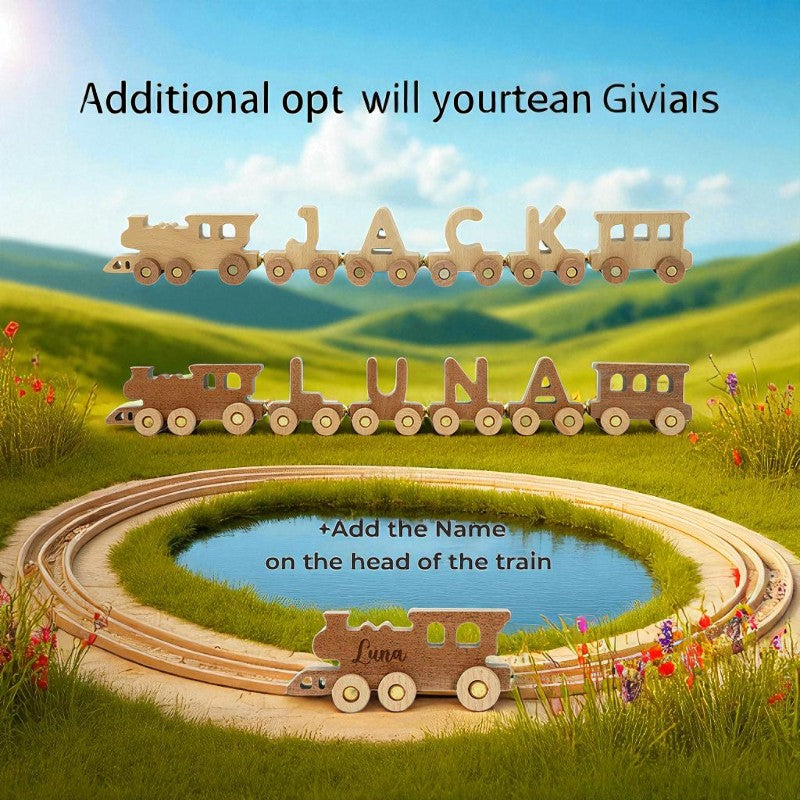 Personalized Wooden Name Train – Custom Puzzle Toy for Toddlers & Kids