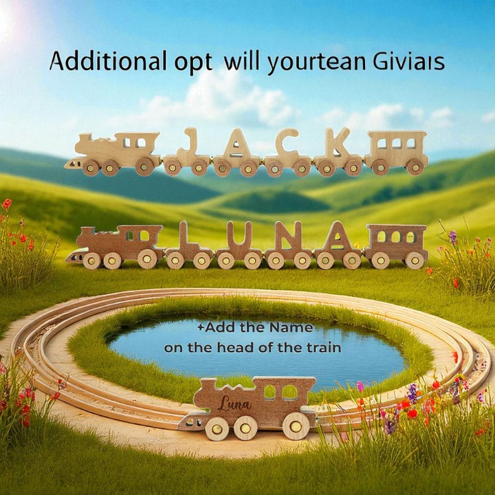 Personalized Wooden Name Train – Custom Puzzle Toy for Toddlers & Kids