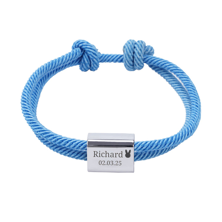 Personalized Family Metal Milanese Cord Bracelet