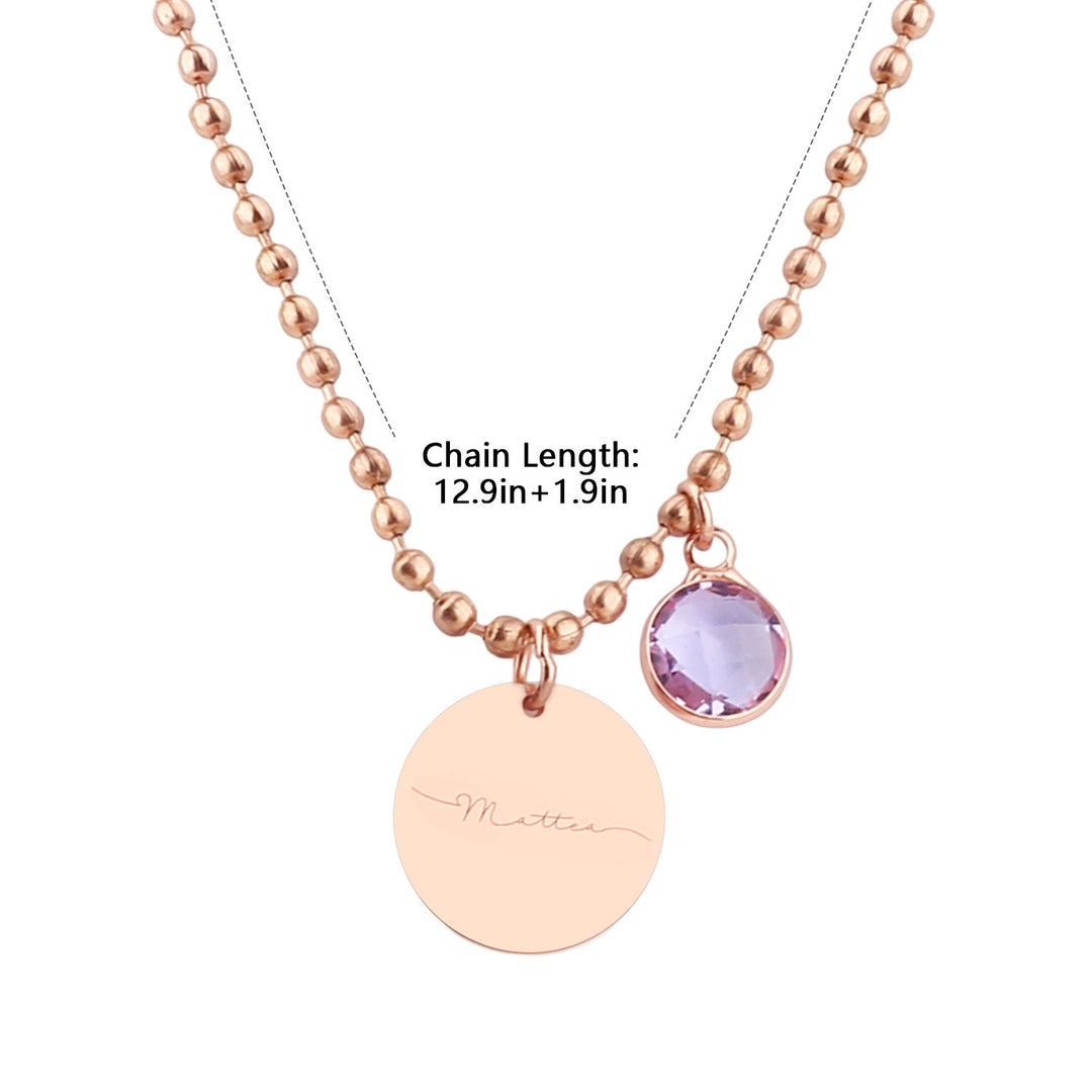 Personalized Childrens Birthstone Engravable Necklace