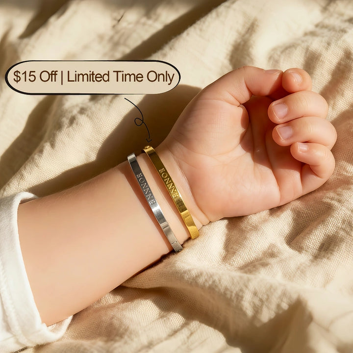 Personalized Child's Engraved Name Bangle with Clasp