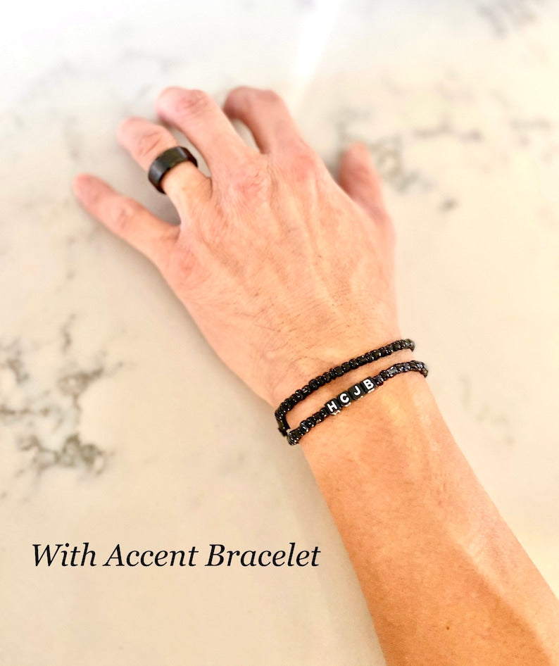 Personalized Men Beaded Name Bracelet