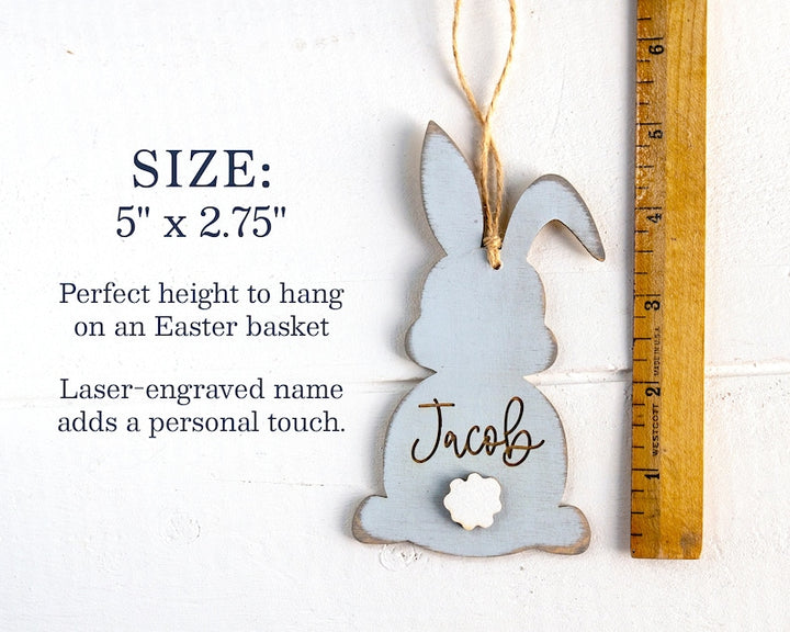 Personalized Wood Accessory for Spring Easter Bunny Name Tag
