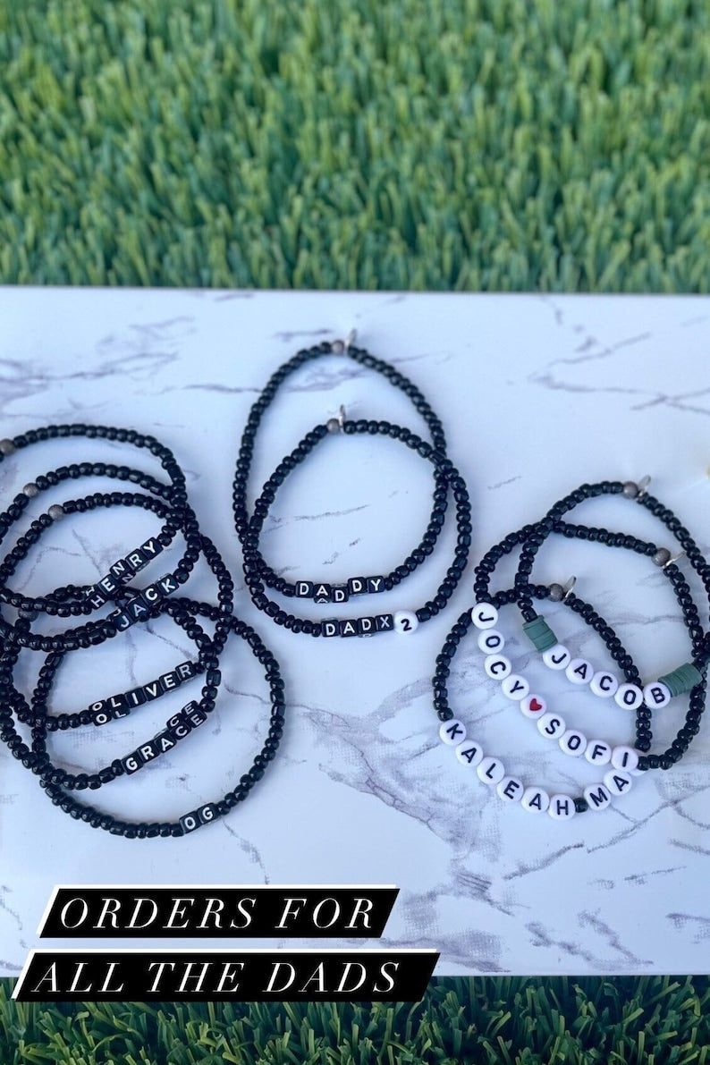 Personalized Men Beaded Name Bracelet