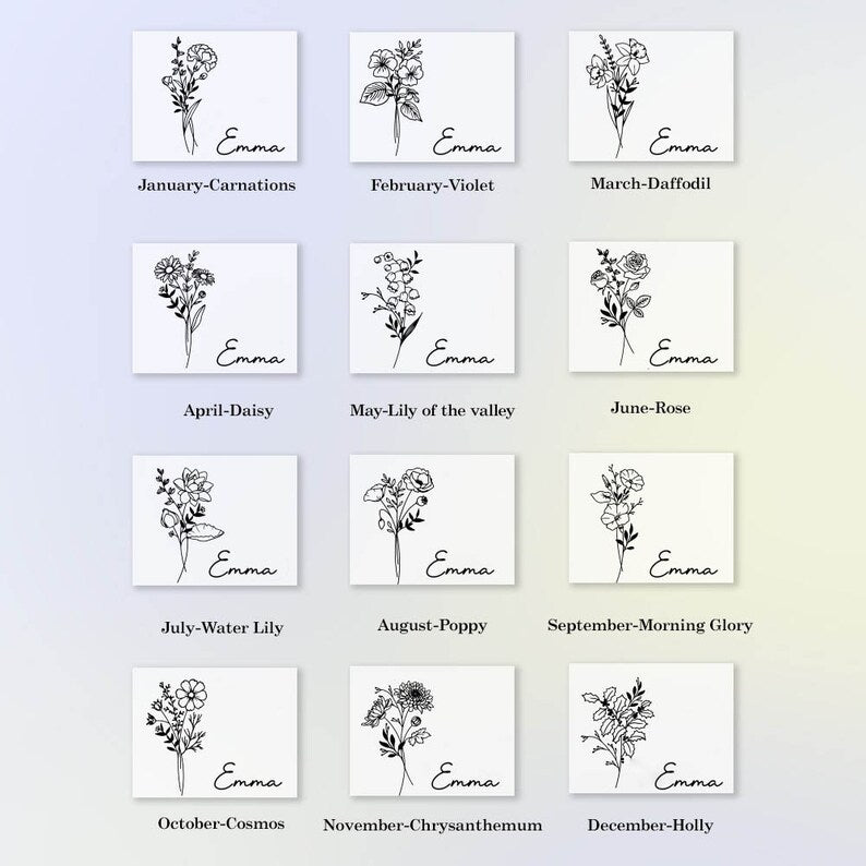 Personalized Birthflower Magnetic Hat Clip for Travel