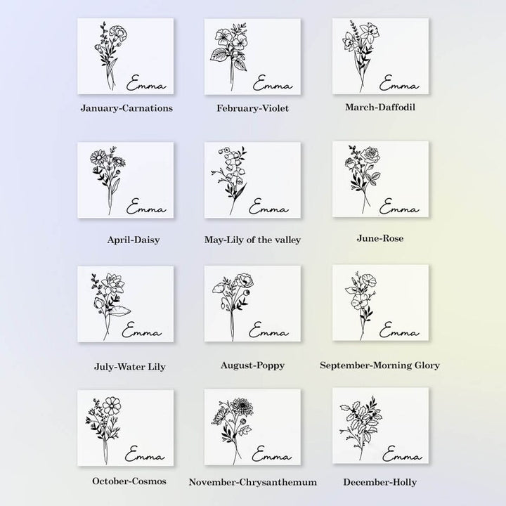 Personalized Birthflower Magnetic Hat Clip for Travel