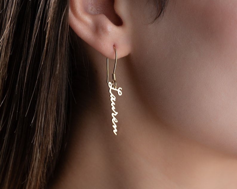Personalized Custom Name Earrings – Sterling Silver with Gold, Silver & Rose Gold Options