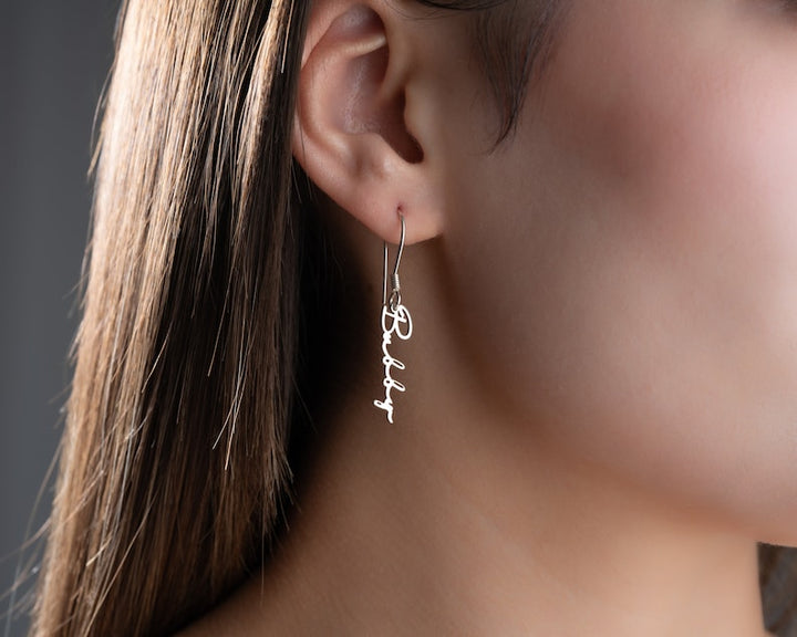 Personalized Custom Name Earrings – Sterling Silver with Gold, Silver & Rose Gold Options