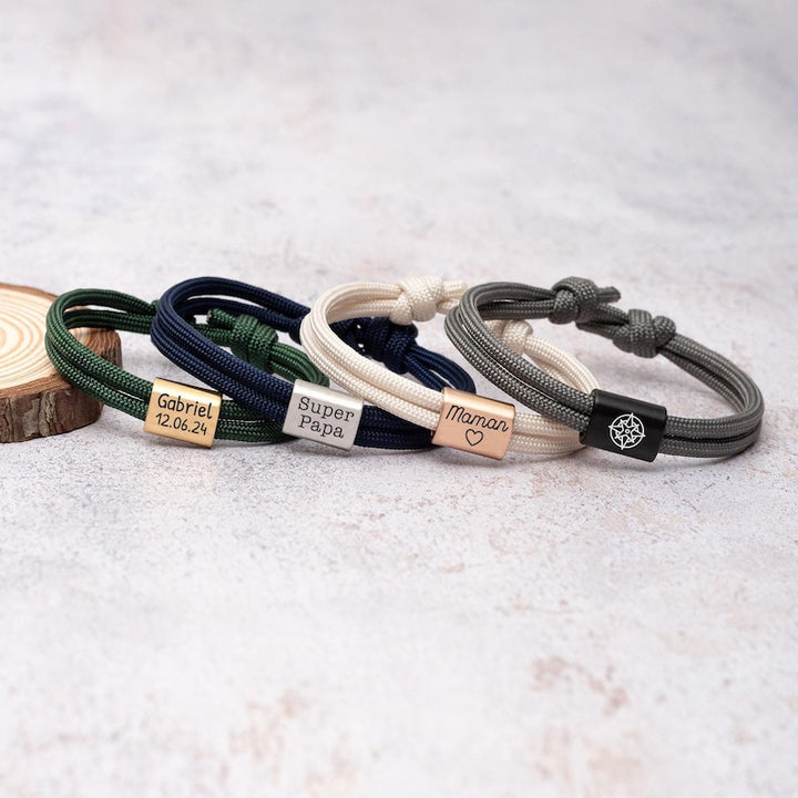 Personalized Engraved Family's Cord Bracelet