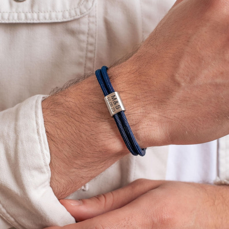 Personalized Engraved Family's Cord Bracelet