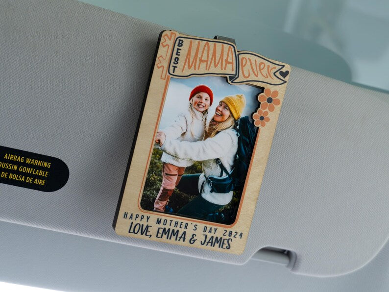 Personalized name car sun visor photo holder