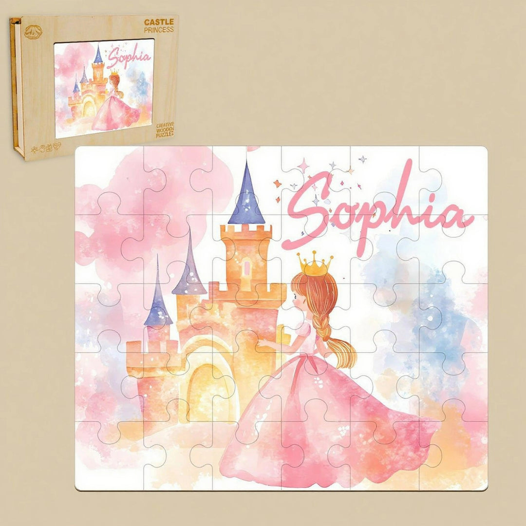 Personalized Fairy Tale Princess Name Puzzle – Custom Wooden Puzzle for Girls