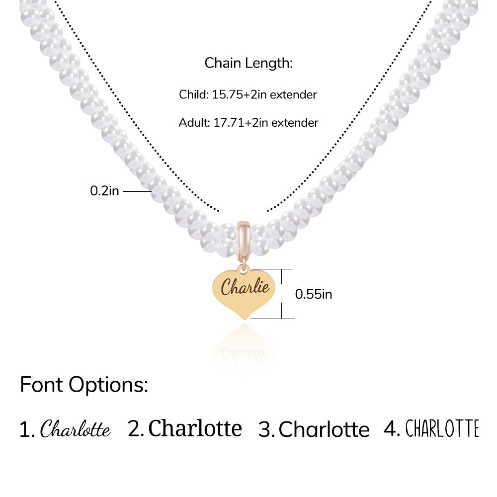 Personalized Double Strand Pearl Necklace
