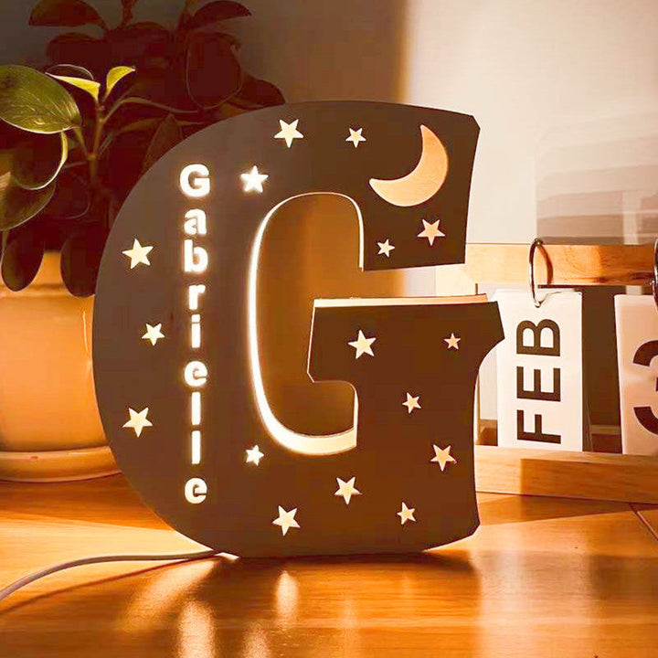 Personalized Wooden Letter Night Light Decoration