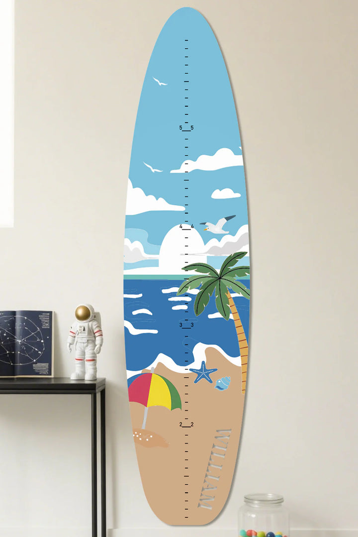 Personalized Wooden Surfboard Growth Chart Ruler