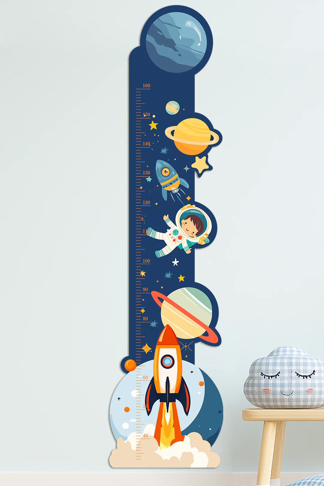 Personalized Wooden Space Height Growth Chart for Kids