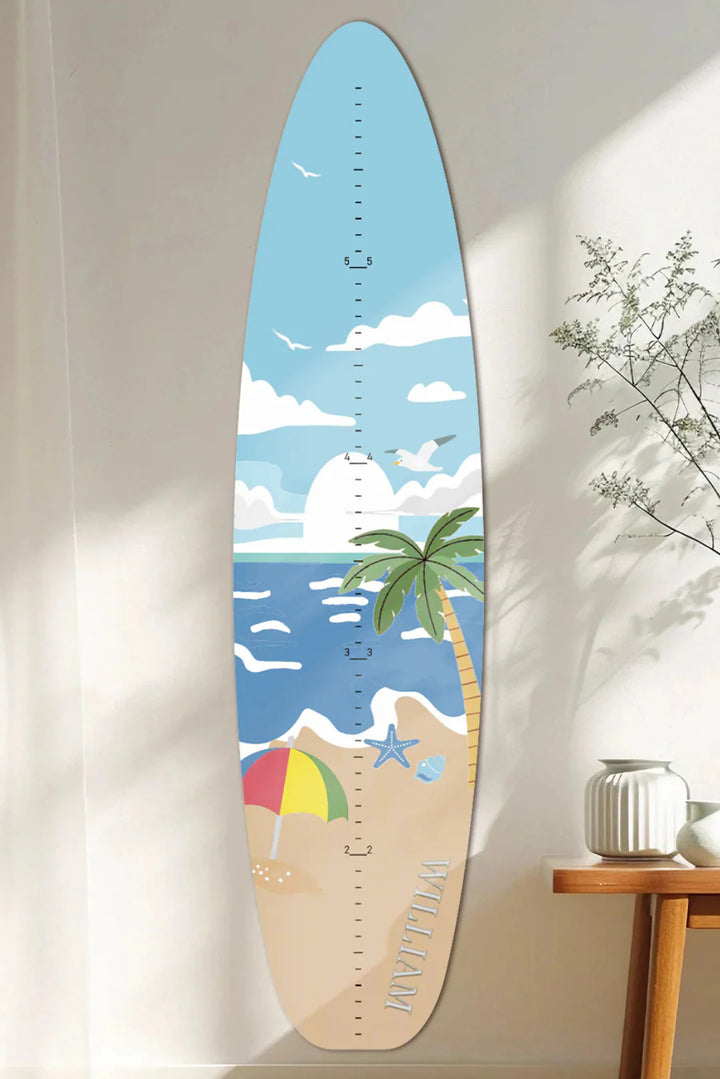 Personalized Wooden Surfboard Growth Chart Ruler