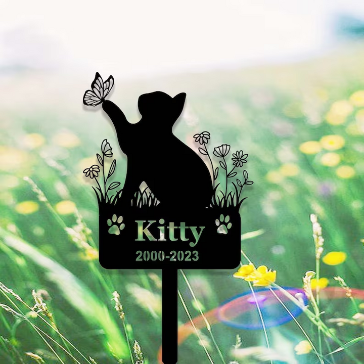 Personalized Iron Pet Memorial: Custom Name for Kitty