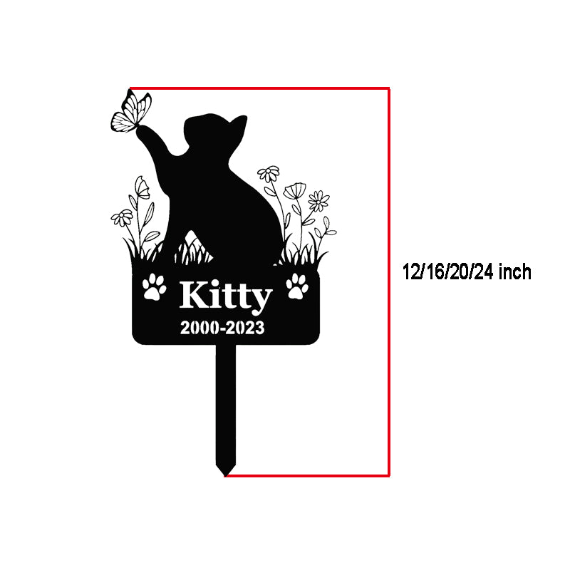 Personalized Iron Pet Memorial: Custom Name for Kitty