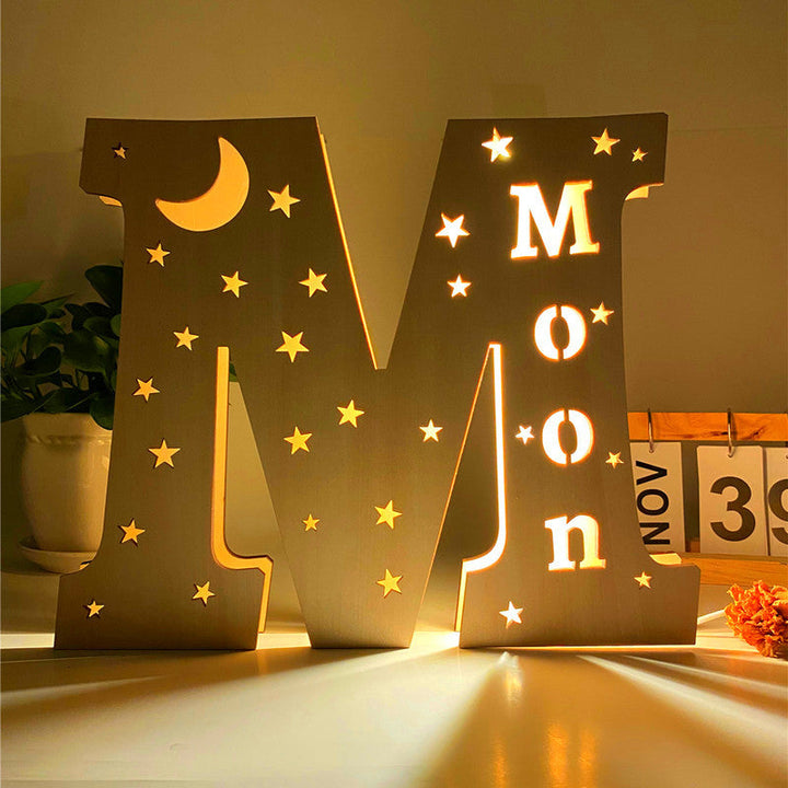 Personalized Wooden Letter Night Light Decoration