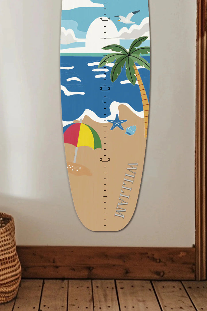 Surf Boared Ruler Personalized Wooden Surfboard Growth Chart Ruler – nameingift