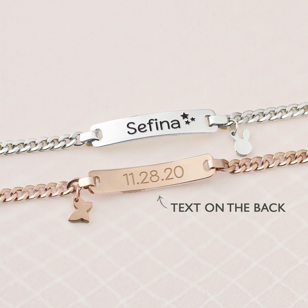 Personalized Baby Name Bracelet with Charm – Sterling Silver Keepsake Gift