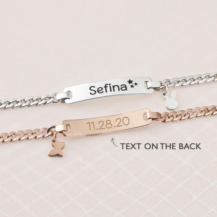 Personalized Baby Name Bracelet with Charm – Sterling Silver Keepsake Gift
